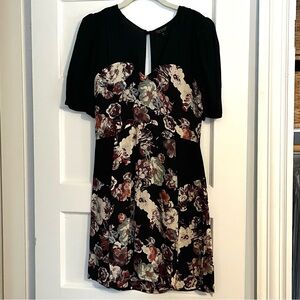 Topshop Black Floral Dress